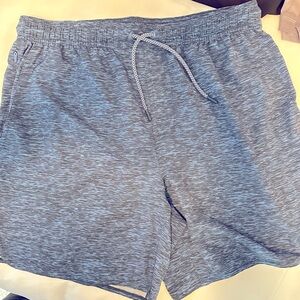 Rhoback men’s grit gym short. Size large in heather blue and vintage navy.